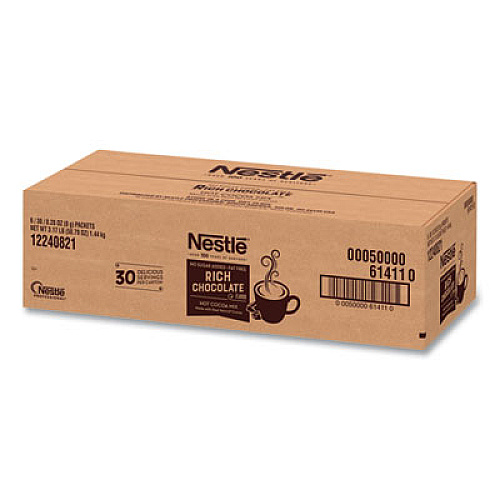 Nestl Hot Cocoa Mix, Rich Chocolate, 0.28 oz Packet, 30 Packets/Box, 6 Boxes/Carton (61411CT)