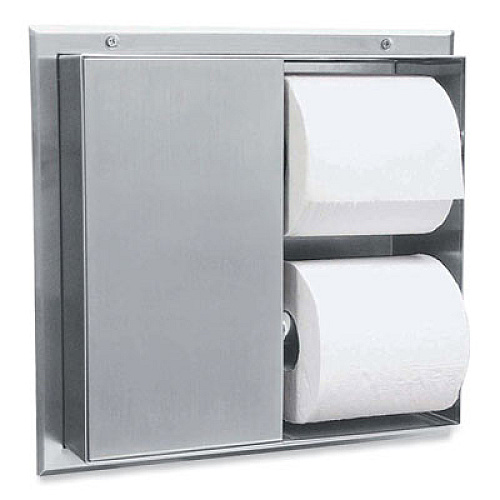 Bobrick Partition-Mounted Multi-Roll Toilet Tissue Dispenser, 13.25 x 4 x 12.56, Stainless Steel (386)