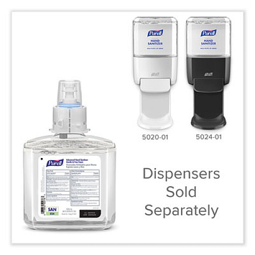 PURELL Advanced Hand Sanitizer Gentle and Free Foam, 1,200 mL Refill, Fragrance-Free, For ES4 Dispensers, 2/Carton (505102)