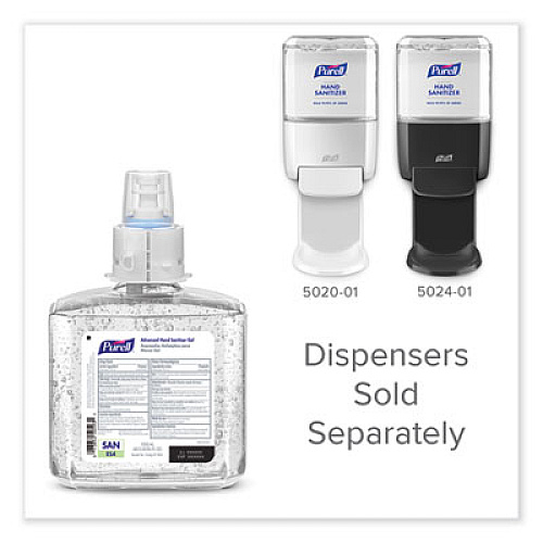 PURELL Advanced Hand Sanitizer Gel Refill, 1,200 mL, Clean Scent, For ES4 Dispensers, 2/Carton (506302)