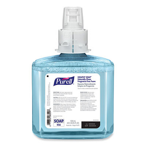 PURELL CLEAN RELEASE Technology HEALTHY SOAP Naturally Clean Foam Refill, For ES6 Dispensers, Fragrance-Free, 1,200 mL, 2/Carton (647002CT)