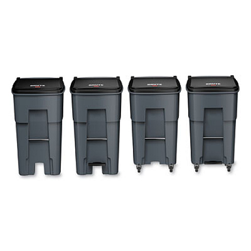 Rubbermaid Commercial Brute Roll-Out Heavy-Duty Container, 65 gal, Polyethylene, Gray (9W21GY)