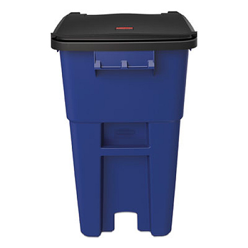 Rubbermaid Commercial Square Brute Rollout Container, 50 gal, Molded Plastic, Blue (9W27BLU)