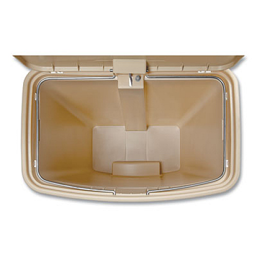 Rubbermaid Commercial Streamline Resin Step-On Container, Front Step Style, 24 gal, Polyethylene, Beige (1883552)