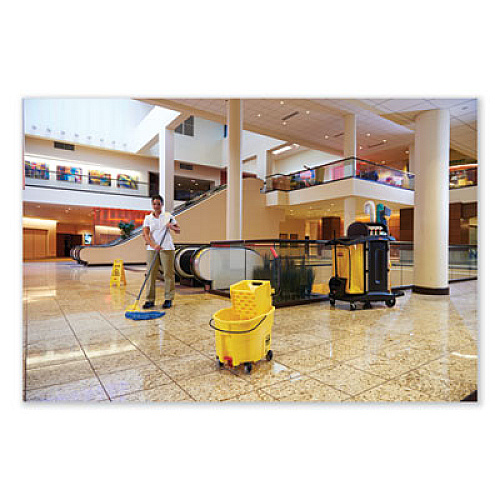 Vinyl Cleaning Cart Bag for Rubbermaid Commercial 9T76, 9T77 and 9T78, 34 gal, 17.5" x 10.5" x 33", Yellow (1966881)