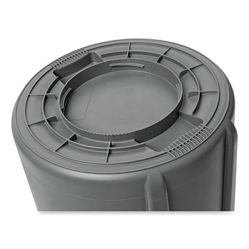 Rubbermaid Commercial Vented Round Brute Container, 55 gal, Plastic,  Gray (265500GY)
