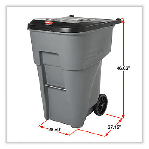 Rubbermaid Commercial Brute Roll-Out Heavy-Duty Container, 95 gal, Polyethylene, Gray (9W22GY)