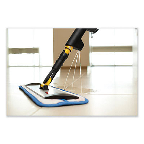 Rubbermaid Commercial HYGEN Pulse Microfiber Spray Mop System, 17" Microfiber Head, 52" Yellow Plastic Handle (1835528)