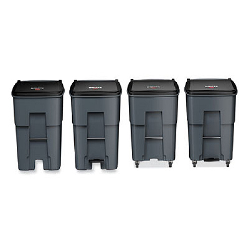 Rubbermaid Commercial Brute Roll-Out Heavy-Duty Container, 95 gal, Polyethylene, Gray (9W22GY)