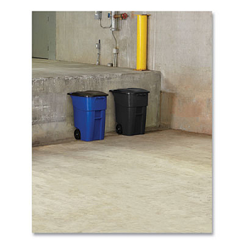 Rubbermaid Commercial Square Brute Rollout Container, 50 gal, Molded Plastic, Blue (9W27BLU)
