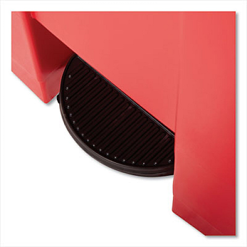 Rubbermaid Commercial Indoor Utility Step-On Waste Container, 18 gal, Plastic, Red (614500RED)
