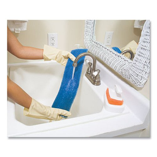 Rubbermaid Commercial Economy Wet Mopping Pad, Microfiber, 18", Blue, 12/Carton (Q409BLUCT)