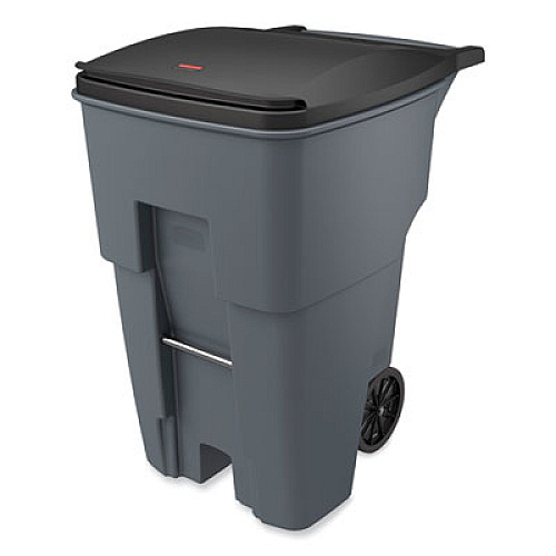Rubbermaid Commercial Brute Roll-Out Heavy-Duty Container, 95 gal, Polyethylene, Gray (9W22GY)