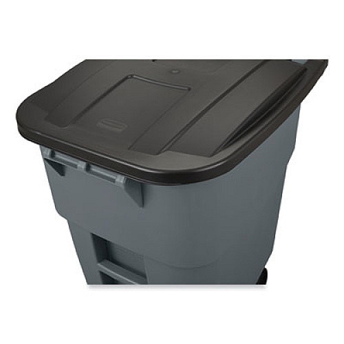 Rubbermaid Commercial Rollout Container, 50 gal, Molded Plastic, Gray (9W27GY)