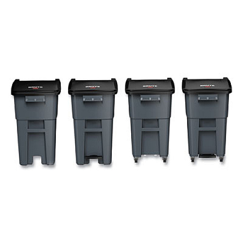 Rubbermaid Commercial Rollout Container, 50 gal, Molded Plastic, Gray (9W27GY)