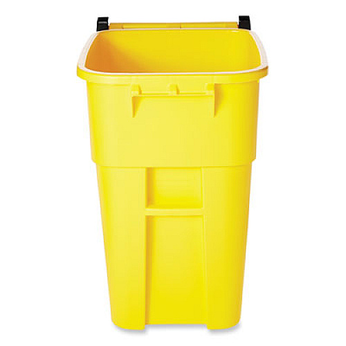 Rubbermaid Commercial Square Brute Rollout Container, 50 gal, Molded Plastic, Yellow (9W27YEL)