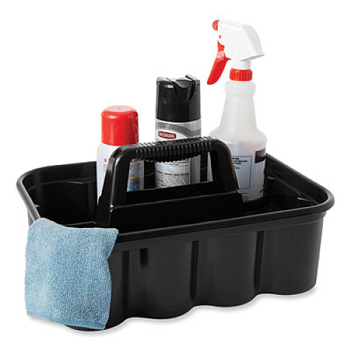 Rubbermaid Commercial Commercial Deluxe Carry Caddy, Eight Compartments, 15 x 7.4, Black (315488BLA)