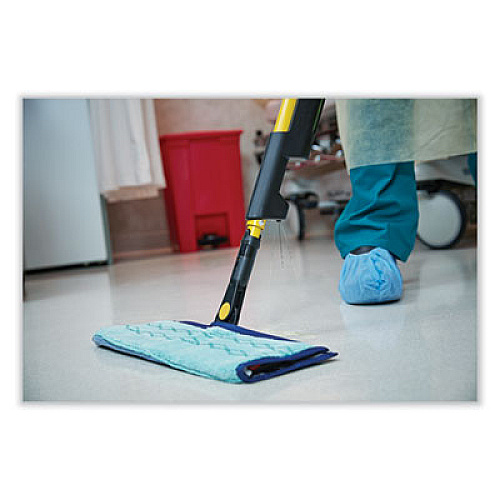 Rubbermaid Commercial HYGEN Pulse Microfiber Spray Mop System, 17" Microfiber Head, 52" Yellow Plastic Handle (1835528)