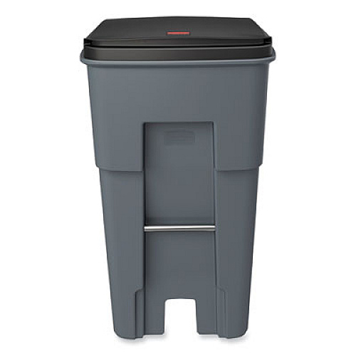 Rubbermaid Commercial Brute Roll-Out Heavy-Duty Container, 65 gal, Polyethylene, Gray (9W21GY)