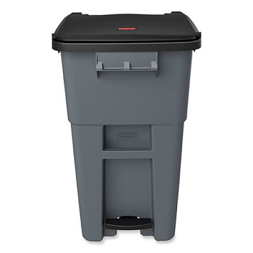 Rubbermaid Commercial Brute Step-On Rollouts, 50 gal, Metal/Plastic, Gray (1971956)