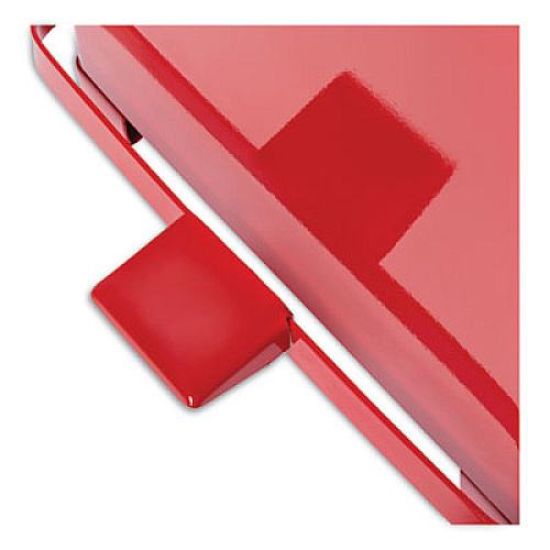 Rubbermaid Commercial Defenders Heavy-Duty Steel Step Can, 4 gal, Steel, Red (ST7EPLRED)