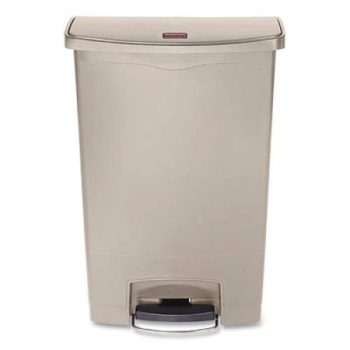 Rubbermaid Commercial Streamline Resin Step-On Container, Front Step Style, 24 gal, Polyethylene, Beige (1883552)