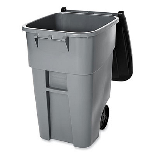 Rubbermaid Commercial Rollout Container, 50 gal, Molded Plastic, Gray (9W27GY)