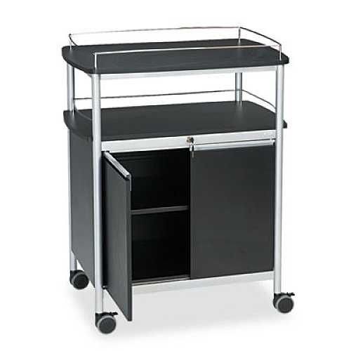 Safco Mobile Beverage Cart, 33.5w x 21.75d x 43h, Black (8964BL)