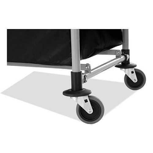 Rubbermaid Commercial One-Compartment Collapsible X-Cart, Synthetic Fabric, 9.96 cu ft Bin, 24.1" x 35.7" x 34", Black/Silver (1881750)