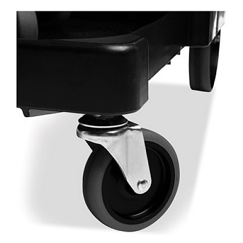 Rubbermaid Commercial Executive Janitorial Cleaning Cart, Plastic, 4 Shelves, 1 Bin, 21.75" x 46" x 38.38", Black (1861430)