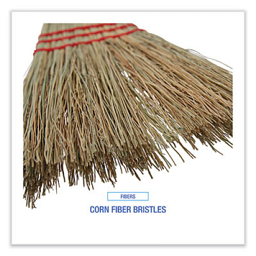 Boardwalk Corn Fiber Lobby/Toy Broom, Corn Fiber Bristles, 39" Overall Length, Red (951TEA)