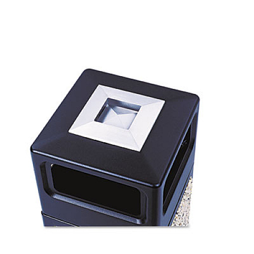 Safco Canmeleon Aggregate Panel Receptacles, 15 gal, Polyethylene/Stainless Steel, Black (9470NC)