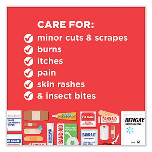 Johnson & Johnson Red Cross All-Purpose First Aid Kit, 160 Pieces, Plastic Case (202045)