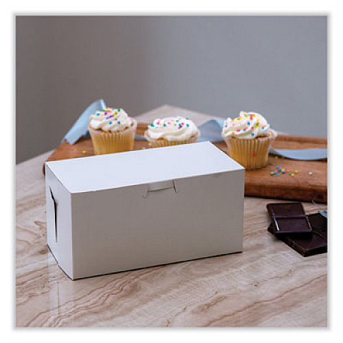 SCT White One-Piece Non-Window Bakery Boxes, Standard, 9 x 5 x 4, White, Paper, 250/Bundle (1549)