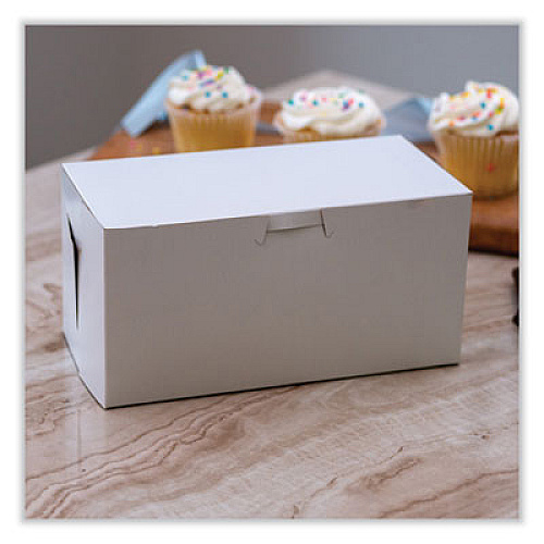 SCT White One-Piece Non-Window Bakery Boxes, Standard, 9 x 5 x 4, White, Paper, 250/Bundle (1549)