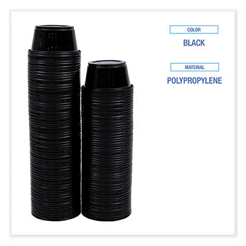 Boardwalk Souffle/Portion Cups, 2 oz, Plastic, Black, 125/Sleeve, 20 Sleeves/Carton (PRTN2BL)