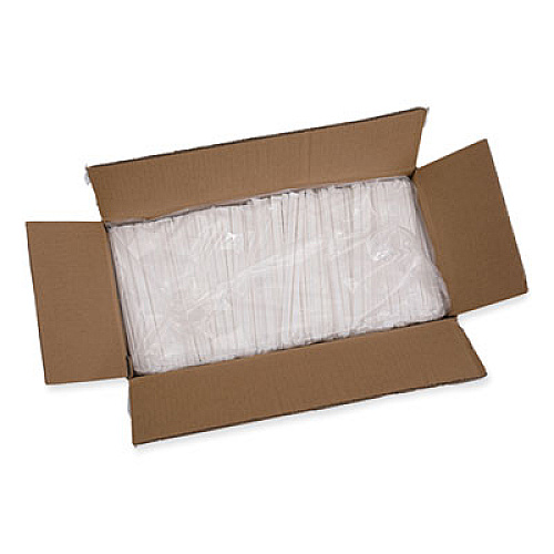 Boardwalk Individually Wrapped Paper Straws, 7.75 x 0.25, White, 3,200/Carton (PPRSTRWWR)