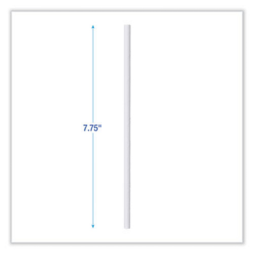Boardwalk Individually Wrapped Paper Straws, 7.75 x 0.25, White, 3,200/Carton (PPRSTRWWR)