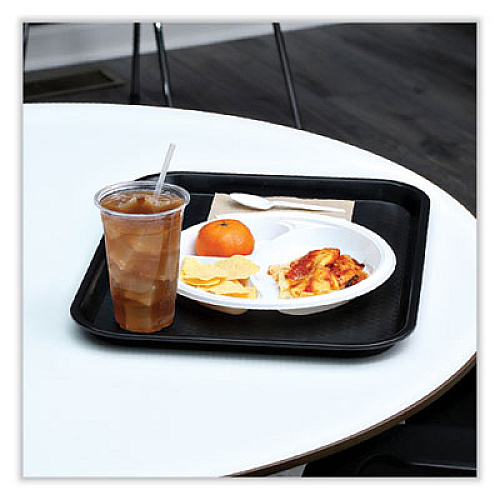 Boardwalk Hi-Impact Plastic Dinnerware, 3-Compartment Plate, 10" dia, White, 500/Carton (PLTHIPS10WH3)