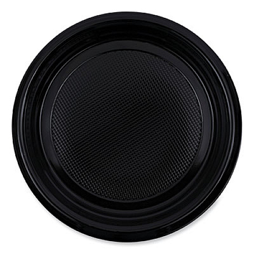 Boardwalk Hi-Impact Plastic Dinnerware, Plate, 9" dia, Black, 500/Carton (PLTHIPS9BL)
