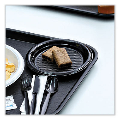 Boardwalk Hi-Impact Plastic Dinnerware, Plate, 9" dia, Black, 500/Carton (PLTHIPS9BL)