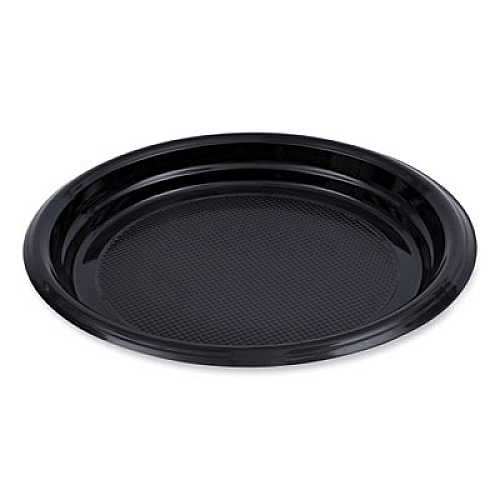Boardwalk Hi-Impact Plastic Dinnerware, Plate, 9" dia, Black, 500/Carton (PLTHIPS9BL)
