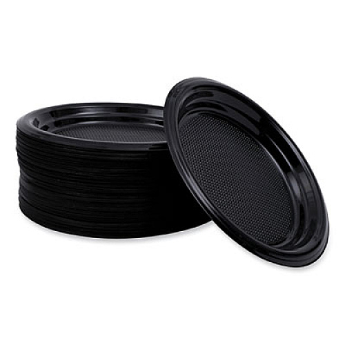 Boardwalk Hi-Impact Plastic Dinnerware, Plate, 6" dia, Black, 1,000/Carton (PLTHIPS6BL)