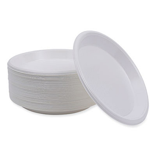 Boardwalk Hi-Impact Plastic Dinnerware, Plate, 10" dia, White, 500/Carton (PLHIPS10WH)