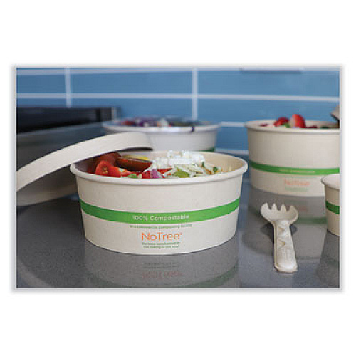 World Centric No Tree Wide Paper Bowls, 24 oz, 5.9" Diameter x 2.4" h, Natural, Sugarcane, 300/Carton (BONT24W)