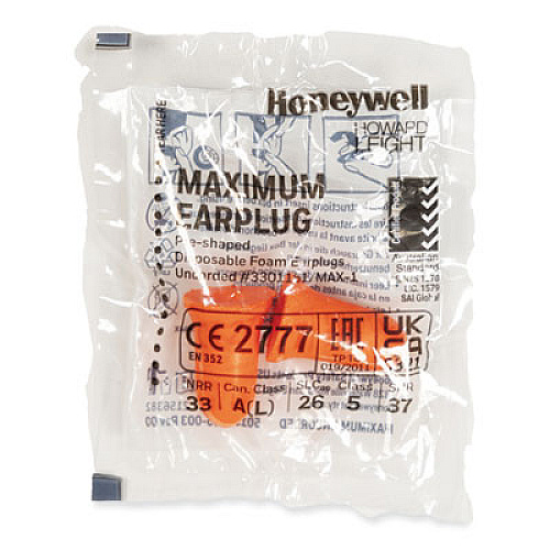 Howard Leight by Honeywell MAXIMUM Single-Use Earplugs, Cordless, 33NRR, Coral, 200 Pairs (MXM1)