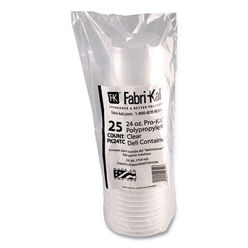 Fabri-Kal Microwavable Deli Containers, 24 oz, 4.6" Diameter x 4.1" h, Clear, Plastic, 500/Carton (PK24TC)