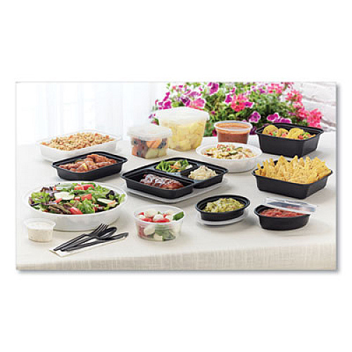 Pactiv Evergreen Newspring VERSAtainer Microwavable Containers, Round, 16 oz, 6 x 6 x 1.5, White/Clear, Plastic, 150/Carton (NC718)