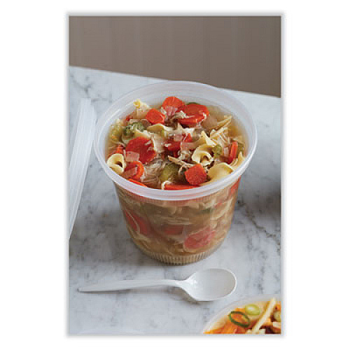 Pactiv Evergreen Newspring DELItainer Microwavable Container, 32 oz, 5.6 x 5.6 x 4.9, Clear, Plastic, 200/Carton (L8328)