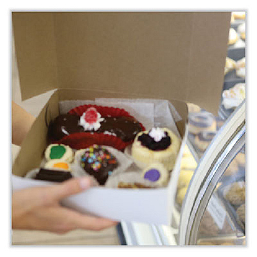 SCT Bakery Boxes, Standard, 12 x 12 x 4, White, Paper, 100/Carton (1585)